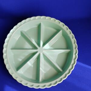 World Market Light Green Pie Plate with Dividers